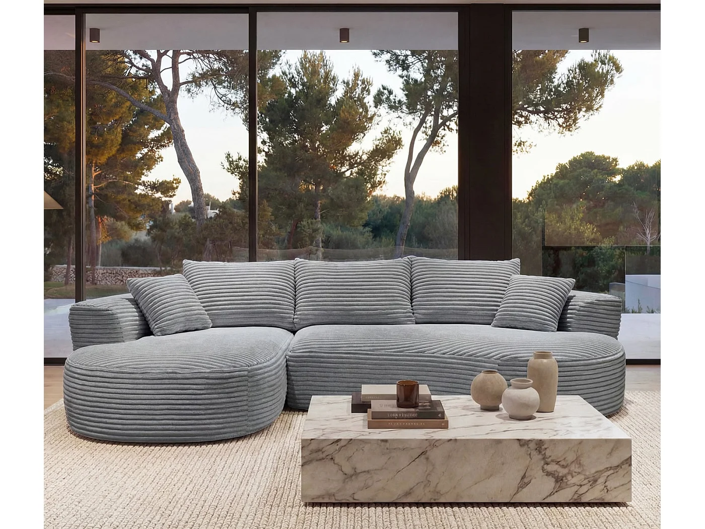 Zestaw wypoczynkowy MCW-P19,  jasnoszary