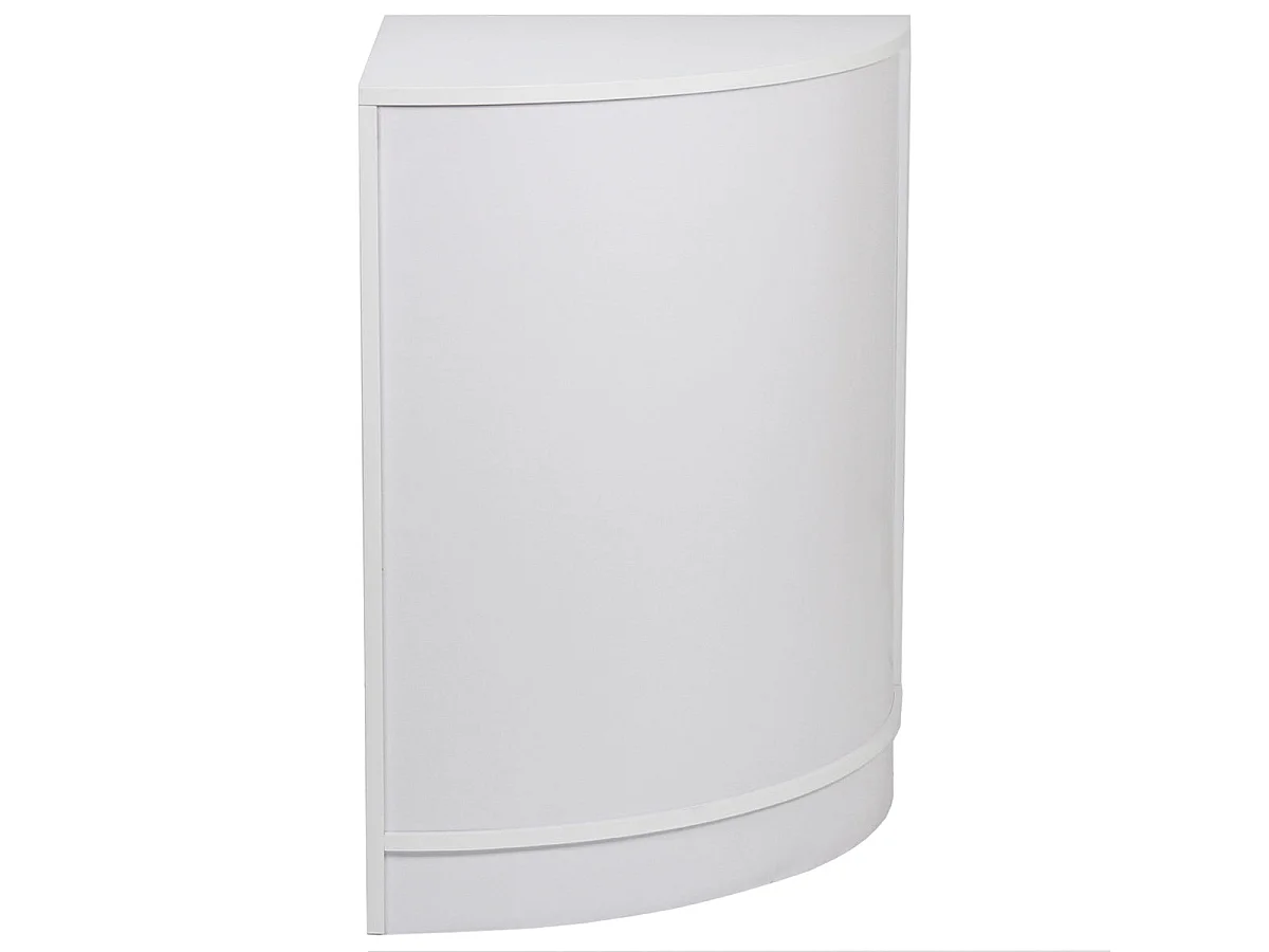 Expositor comercial de canto curvado CM60 em MDF e acabamento branco