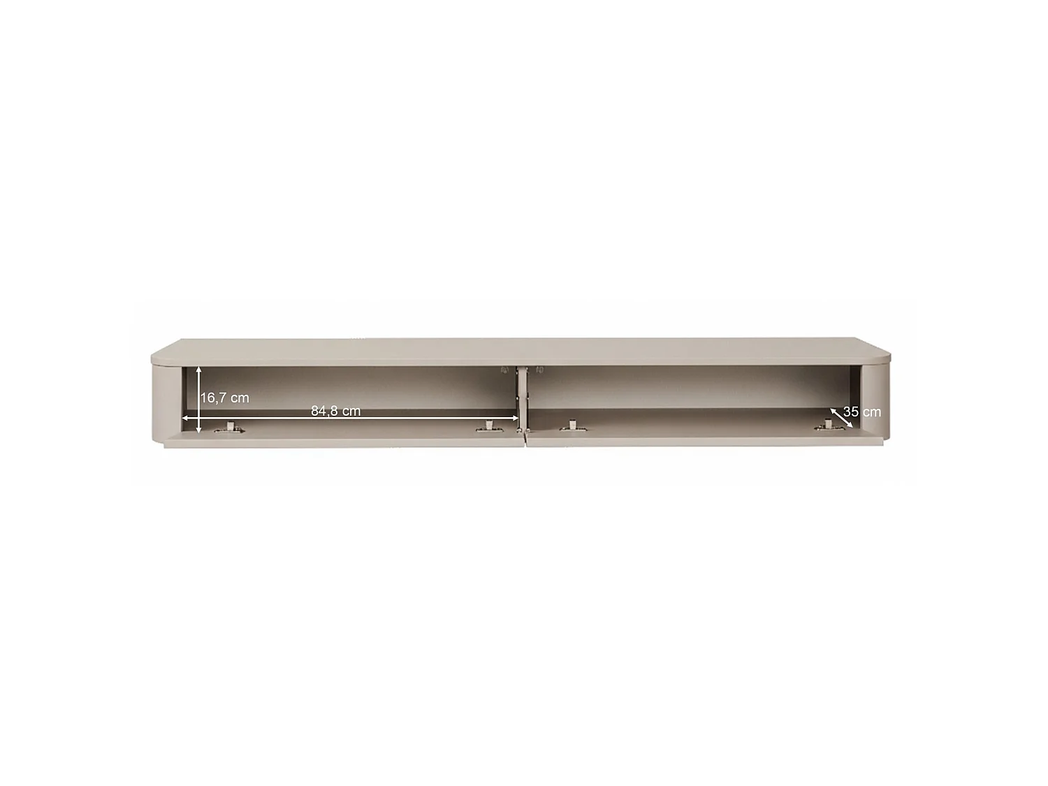 Meuble TV mural – gris cachemire – 175 cm – LUVIO SLIM