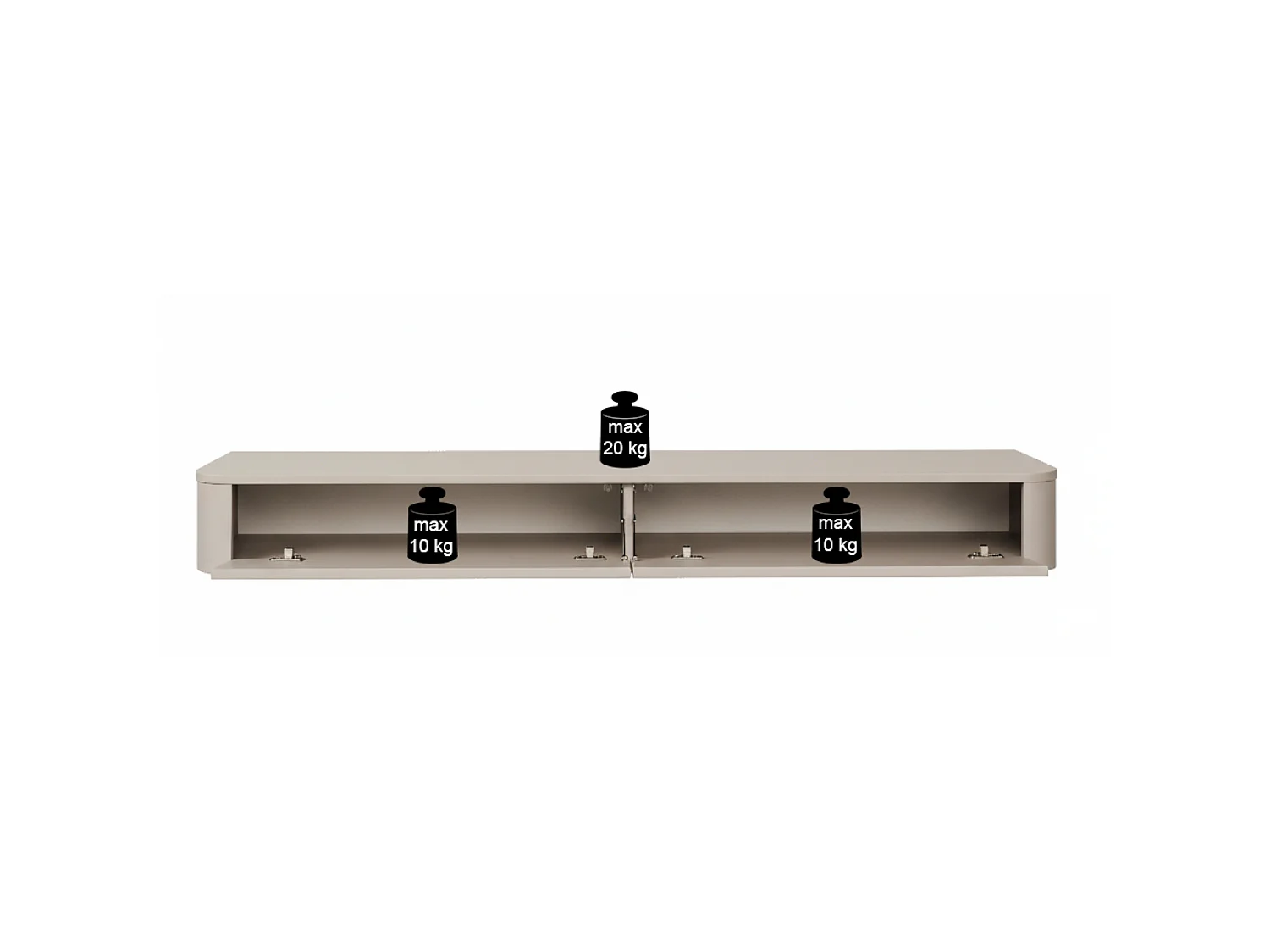 Meuble TV mural – gris cachemire – 175 cm – LUVIO SLIM