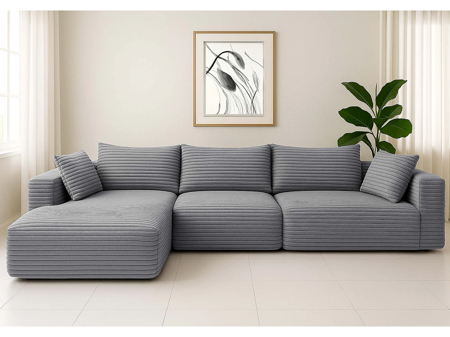 Ensemble canapé MCW-P20,  gris clair