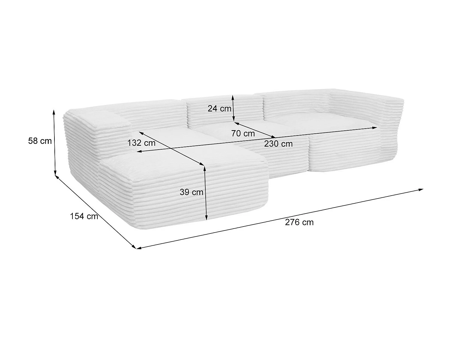 Conjunto de sofás MCW-P20,  gris claro