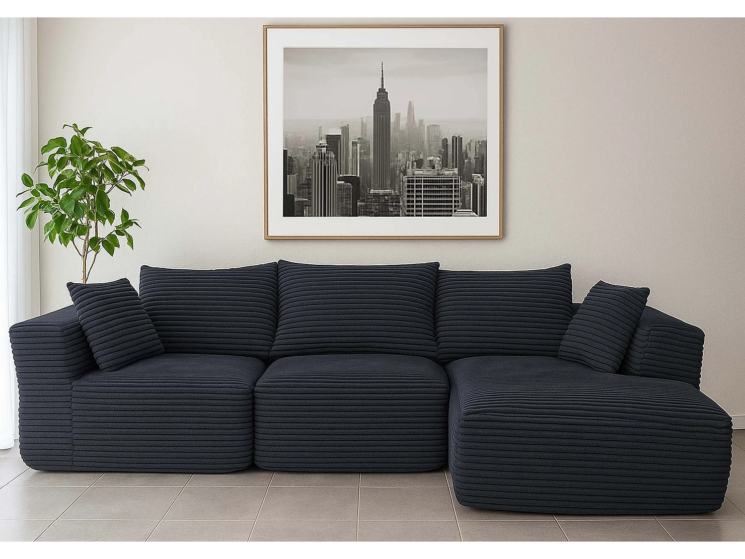 Sofa-Garnitur MCW-P20, Dunkelgrau