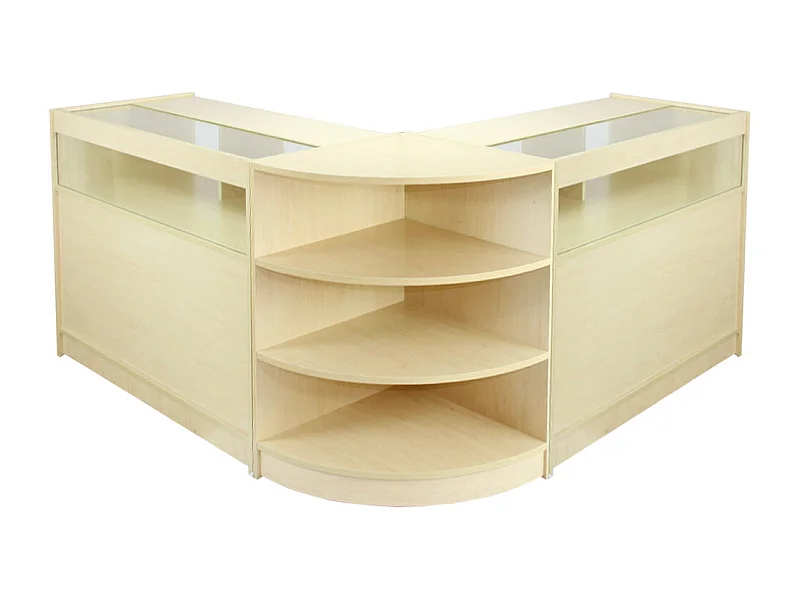 Set Libra con 3 Banconi da Negozio con Finitura in Acero Laminato