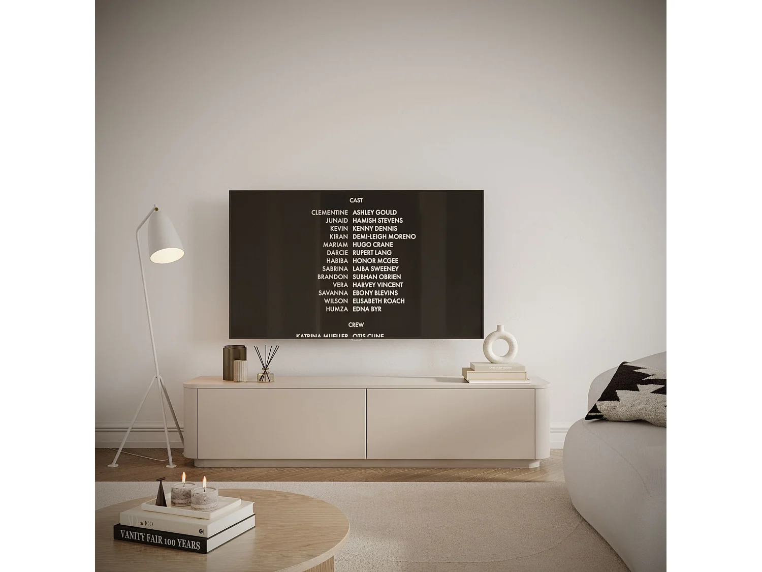 Mobile TV sospeso o da appoggio – grigio cashmere – 175 cm – LUVIO