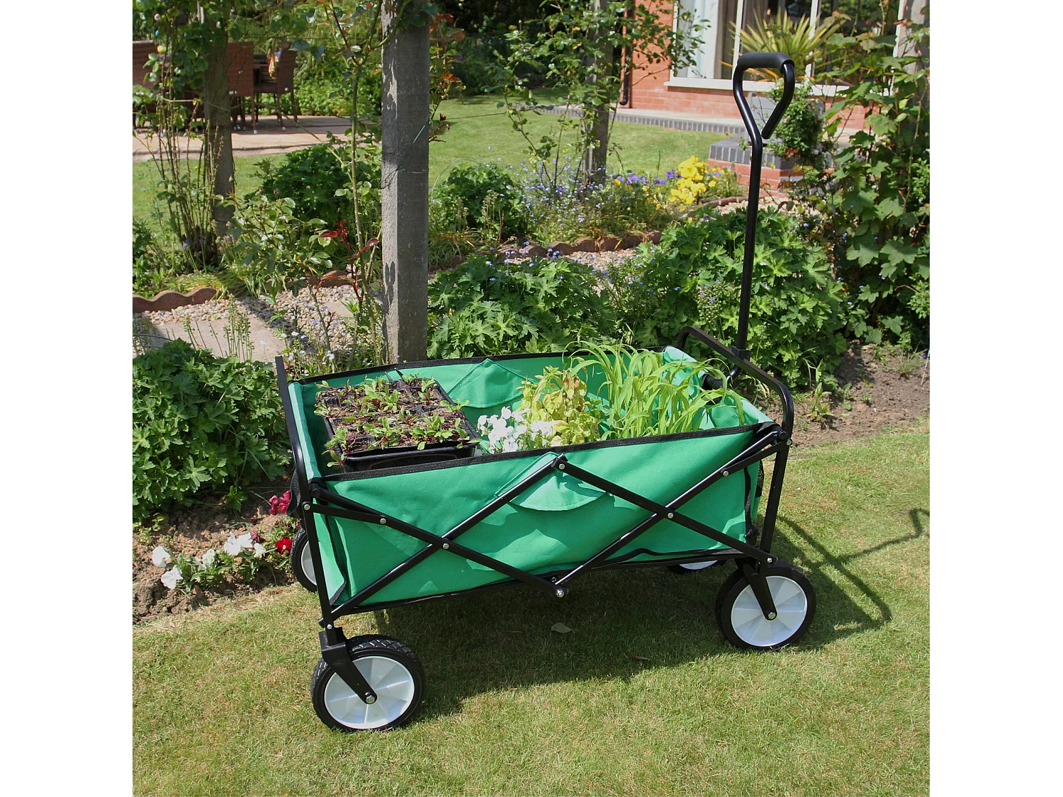 Carrello da Giardino Pieghevole per Giardinaggio e Camping