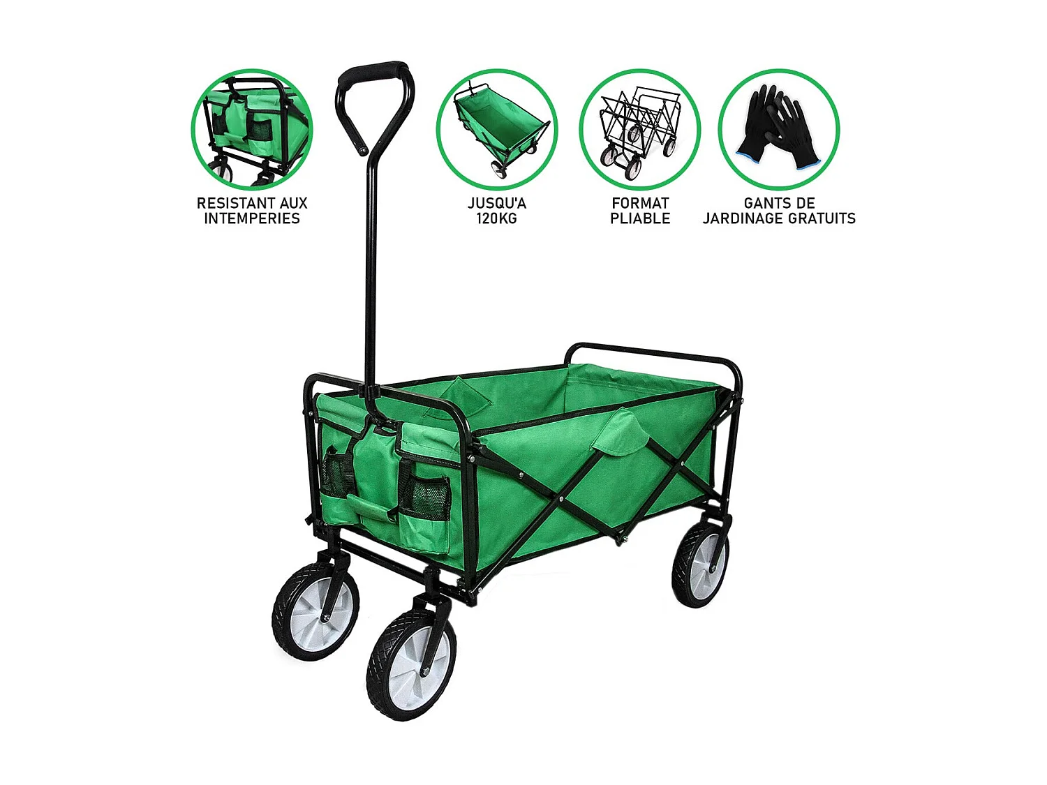 Chariot Pliable de Jardin – Vert