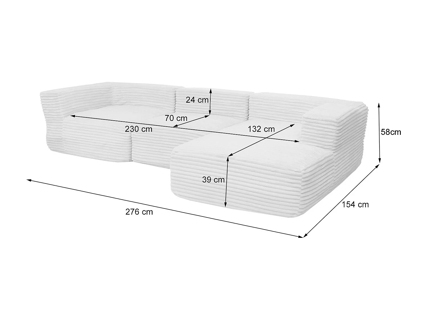 Ensemble canapé MCW-P20,  blanc