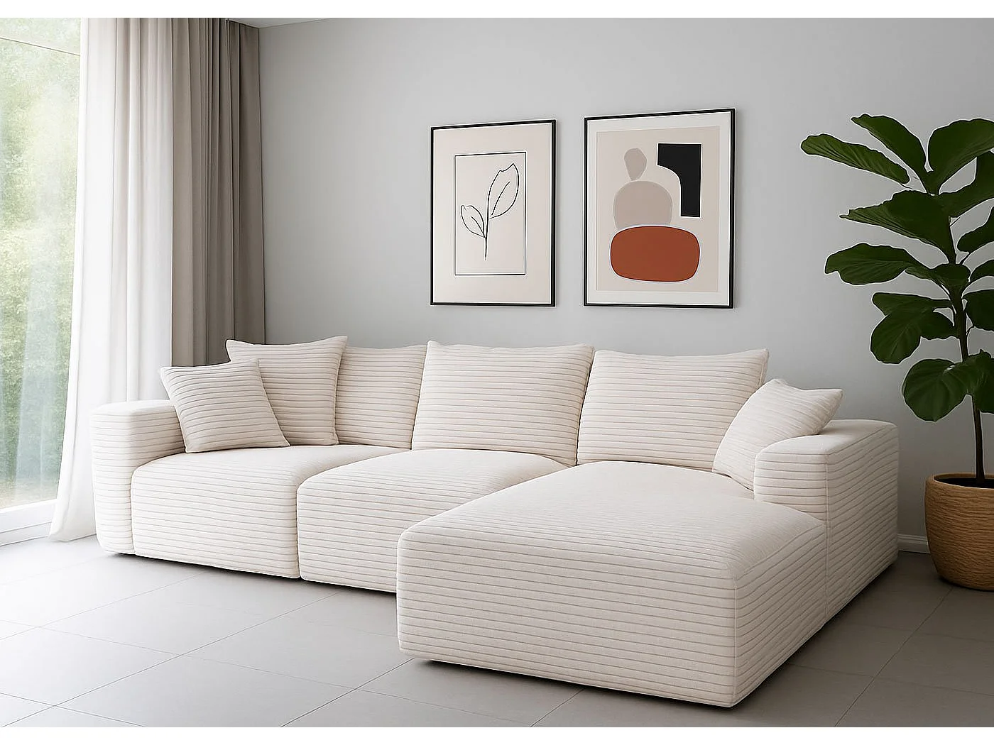 Ensemble canapé MCW-P20,  blanc