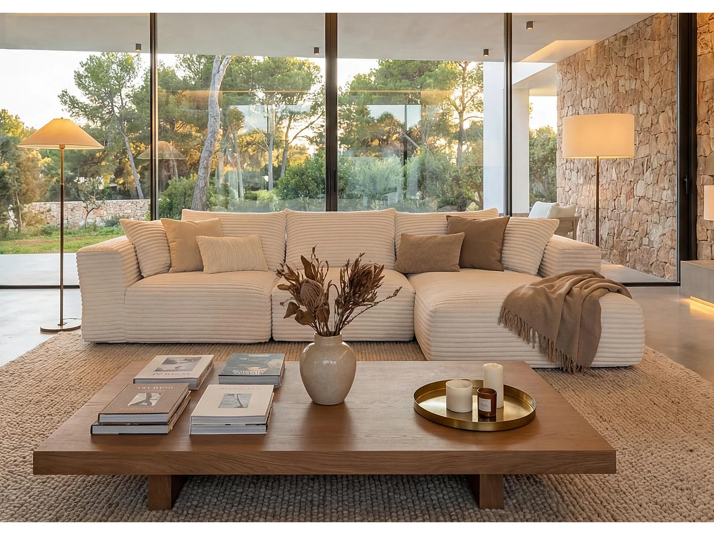 Ensemble canapé MCW-P20,  blanc