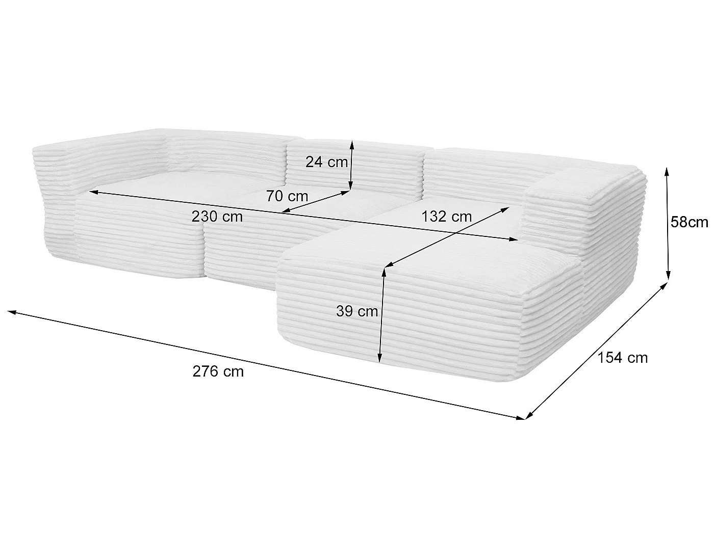 Ensemble canapé MCW-P20,  blanc