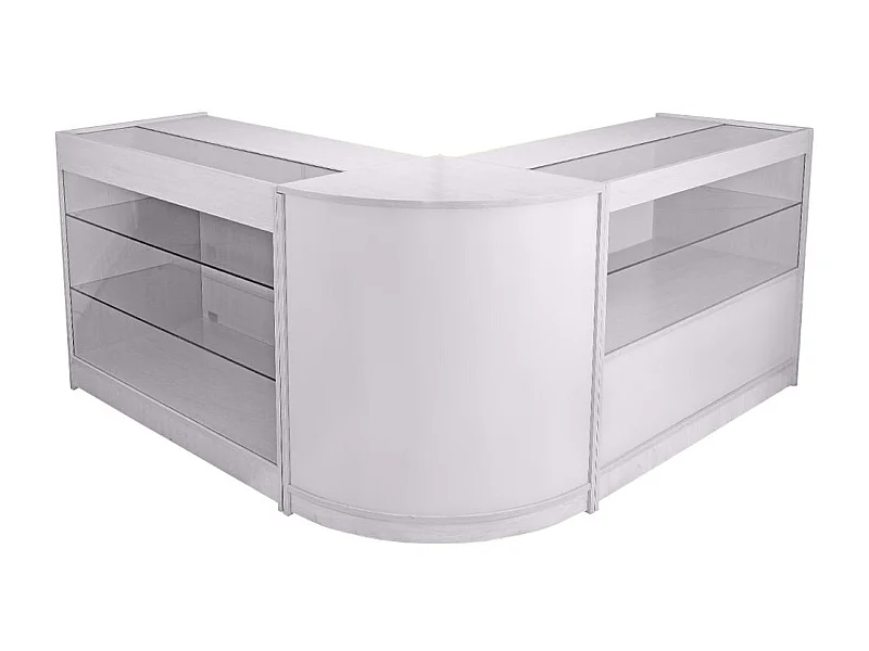 Set Pegasus con 3 Banconi da Negozio e Reception Bianco Brillante