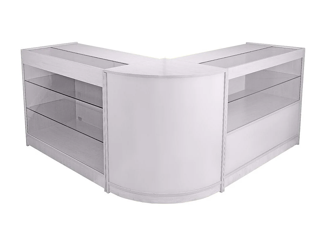 Set Pegasus con 3 Banconi da Negozio e Reception Bianco Brillante