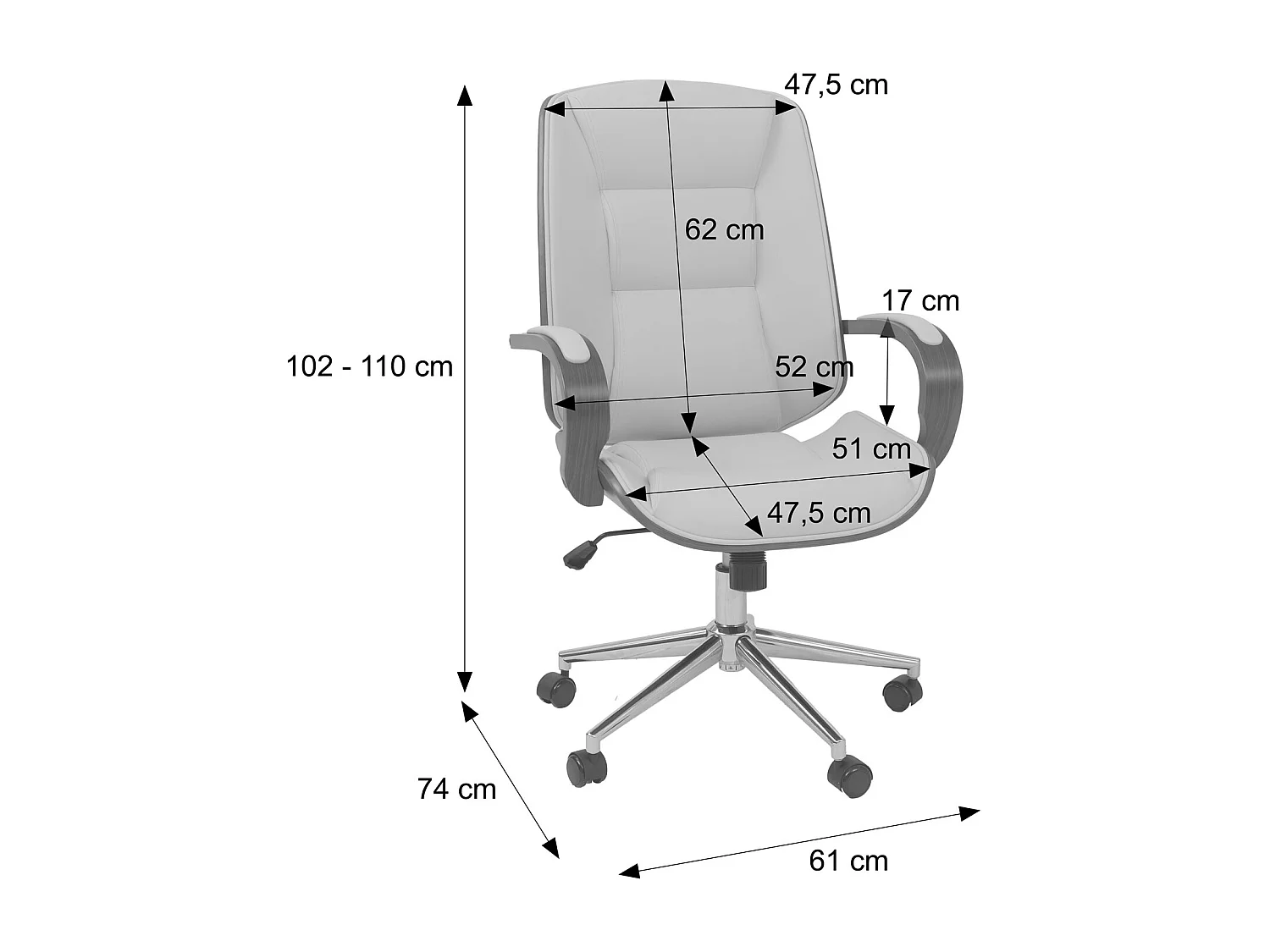 Chaise de bureau MCW-O83,  noir
