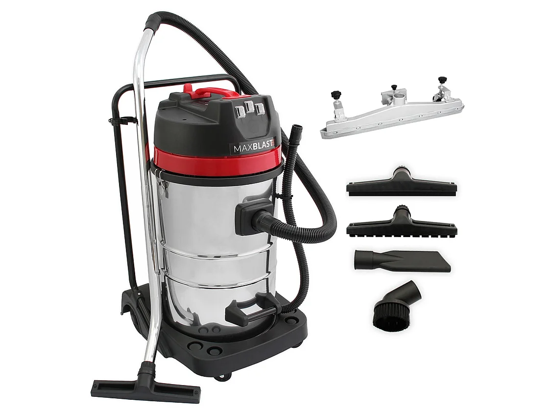 Maxblast industriële stofzuiger - grijs - 80l - 3000w drievoudige