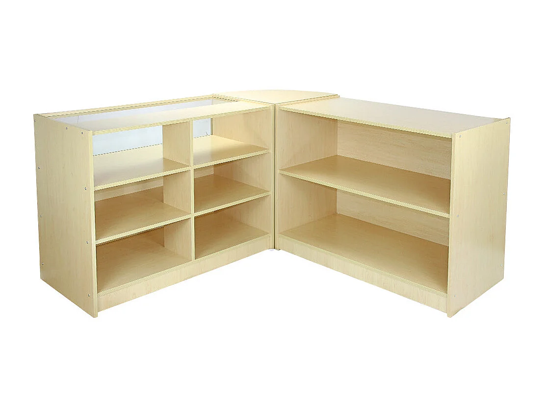 Set Zenith con 3 Banconi da Negozio con Finitura in Acero Laminato