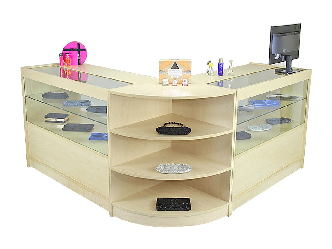 Set Orion con 3 Banconi da Negozio con Finitura in Acero Laminato