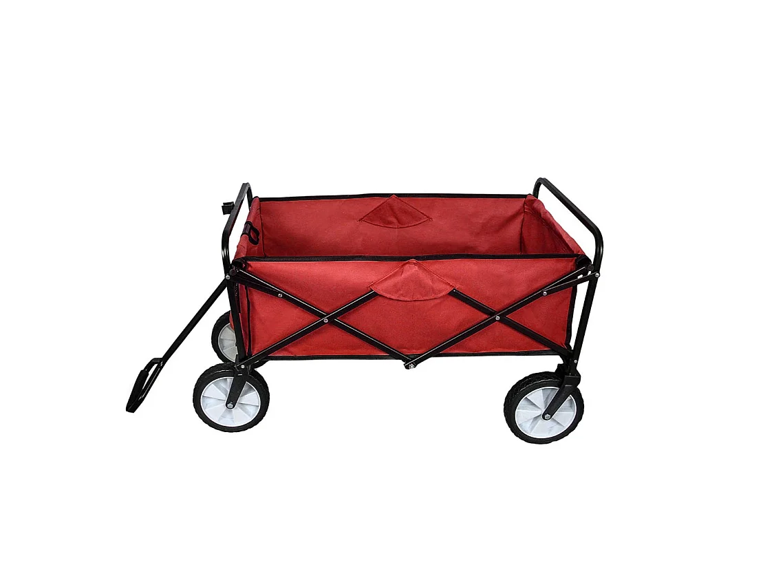 Chariot pour Jardin Pliable Caddie Utilité Brouette Rouge Transport Remorque