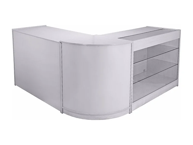 Set Mars con 3 Banconi da Negozio e Reception Bianco Brillante