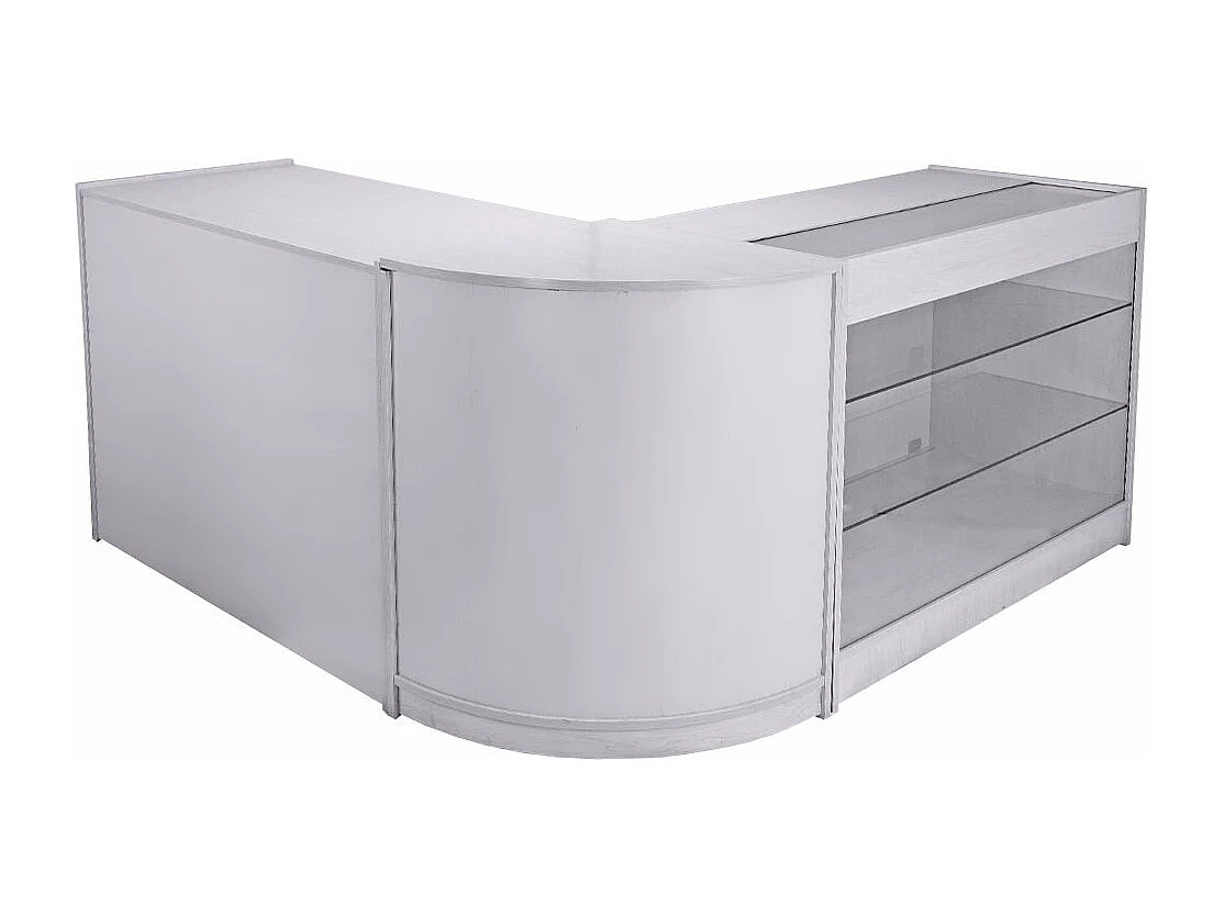 Set Mars con 3 Banconi da Negozio e Reception Bianco Brillante