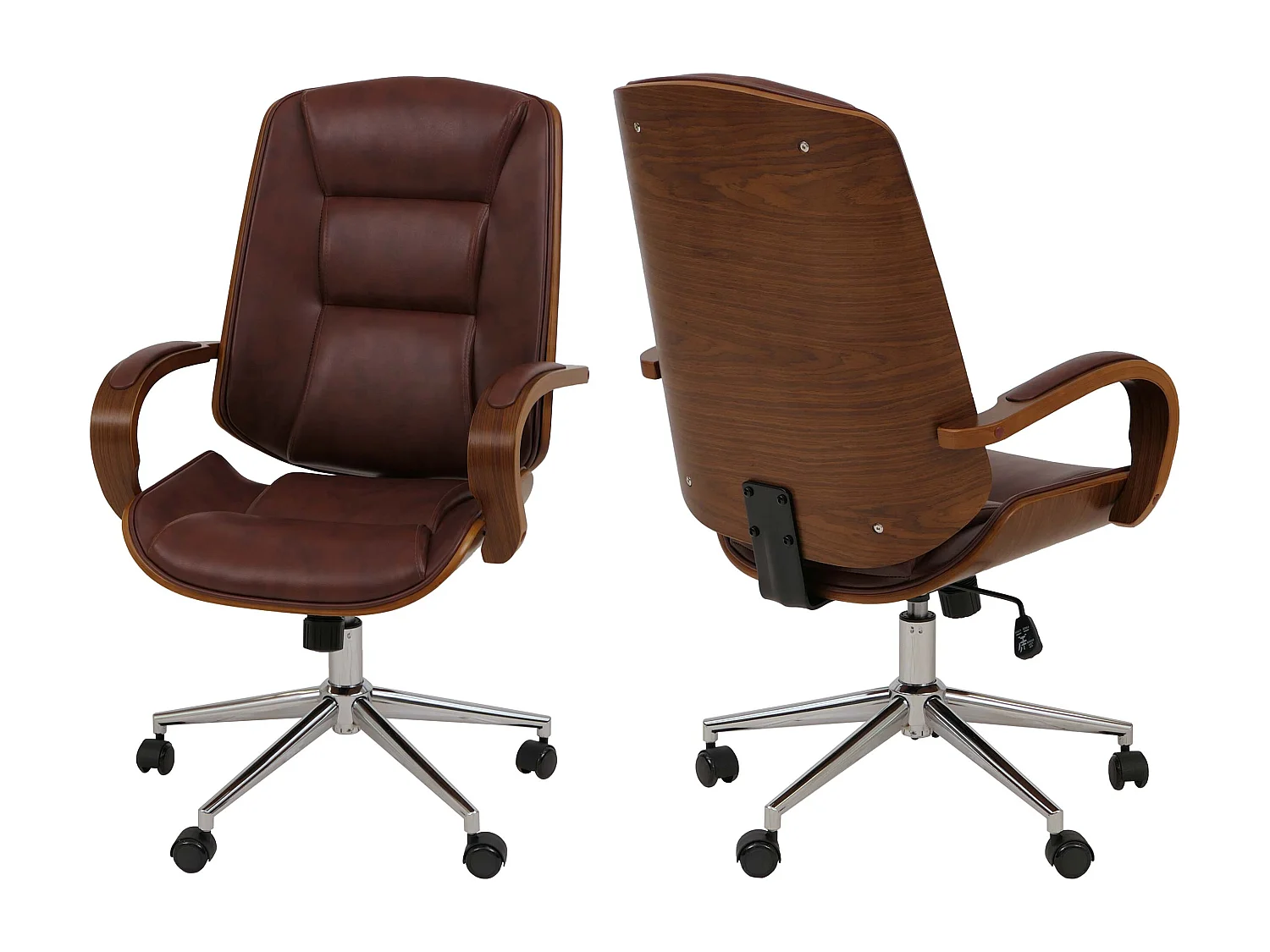 Chaise de bureau MCW-O83,  rouge-brun