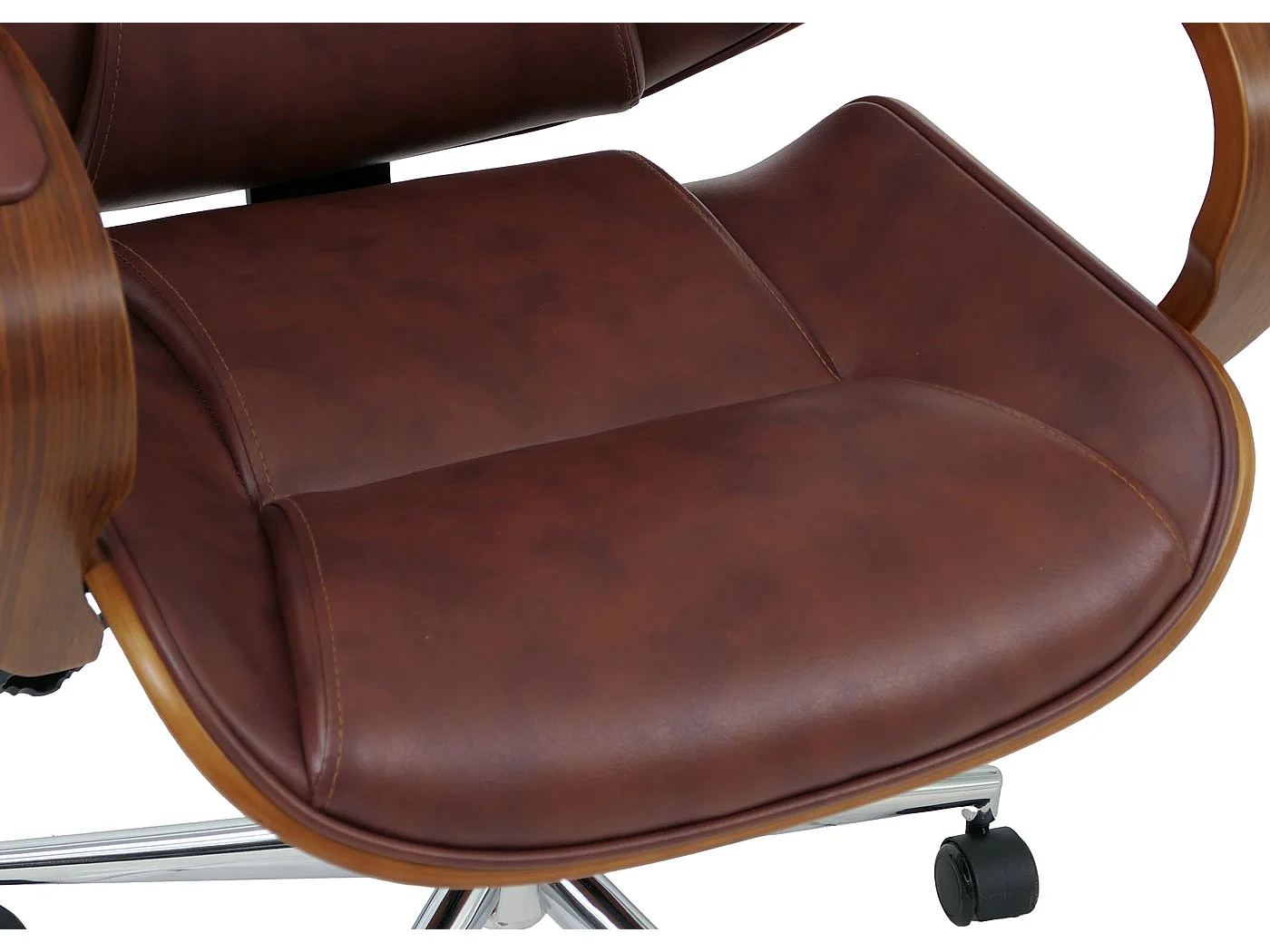 Chaise de bureau MCW-O83,  rouge-brun