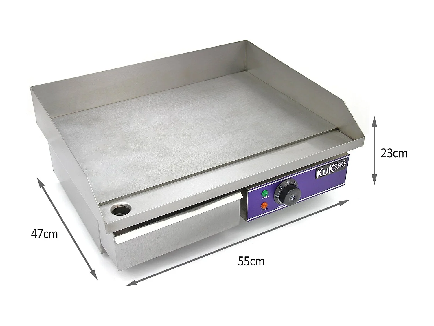 Piastra Elettrica da Cucina in Acciaio Inossidabile KuKoo - 50cm