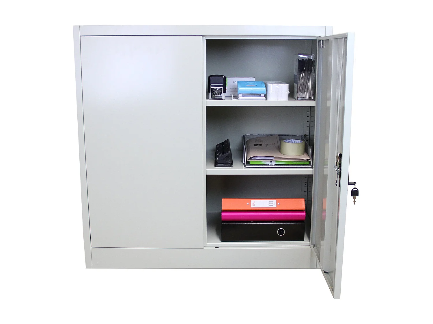 Casier de Bureau Gris Métallique 90cm