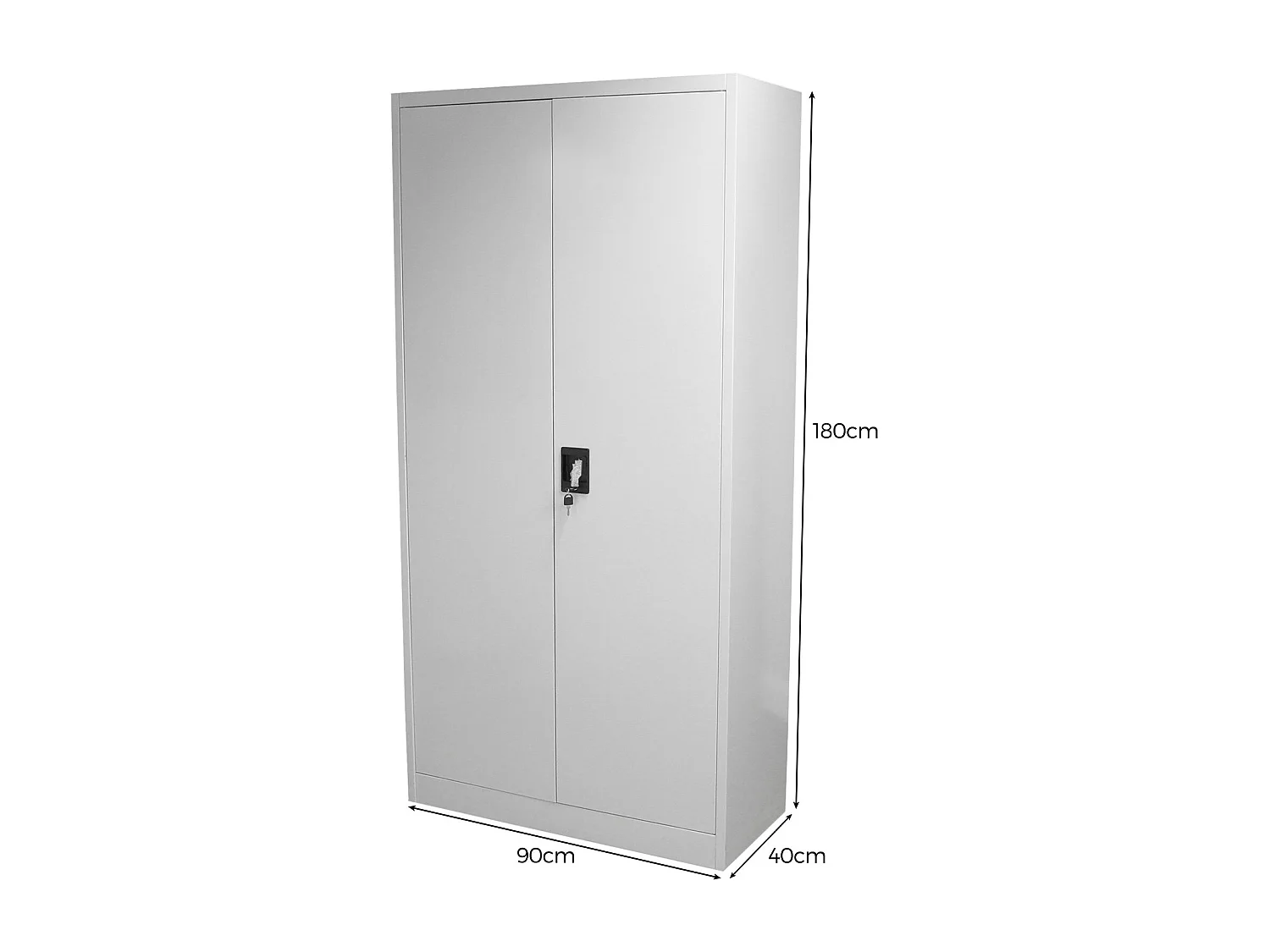 Casier de Bureau Gris Clair Métallique 180cm