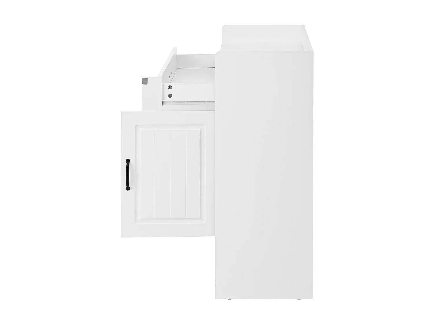 Meuble à chaussure 75x36x95.5 cm avec Étagères réglables et un tiroir Panneaux de particules en blanc pour Salon et couloir