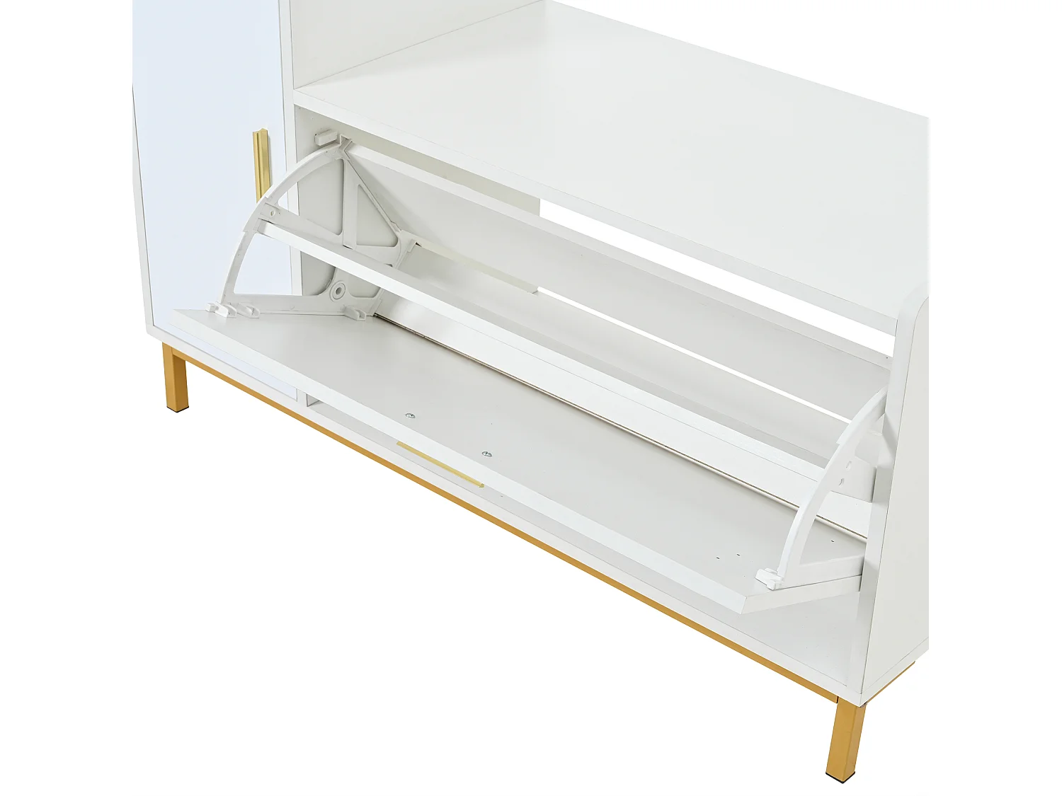 Meuble à chaussures 100x38x68 cm avec siège rembourré et espace de rangement Panneaux de particules en blanc pour salon