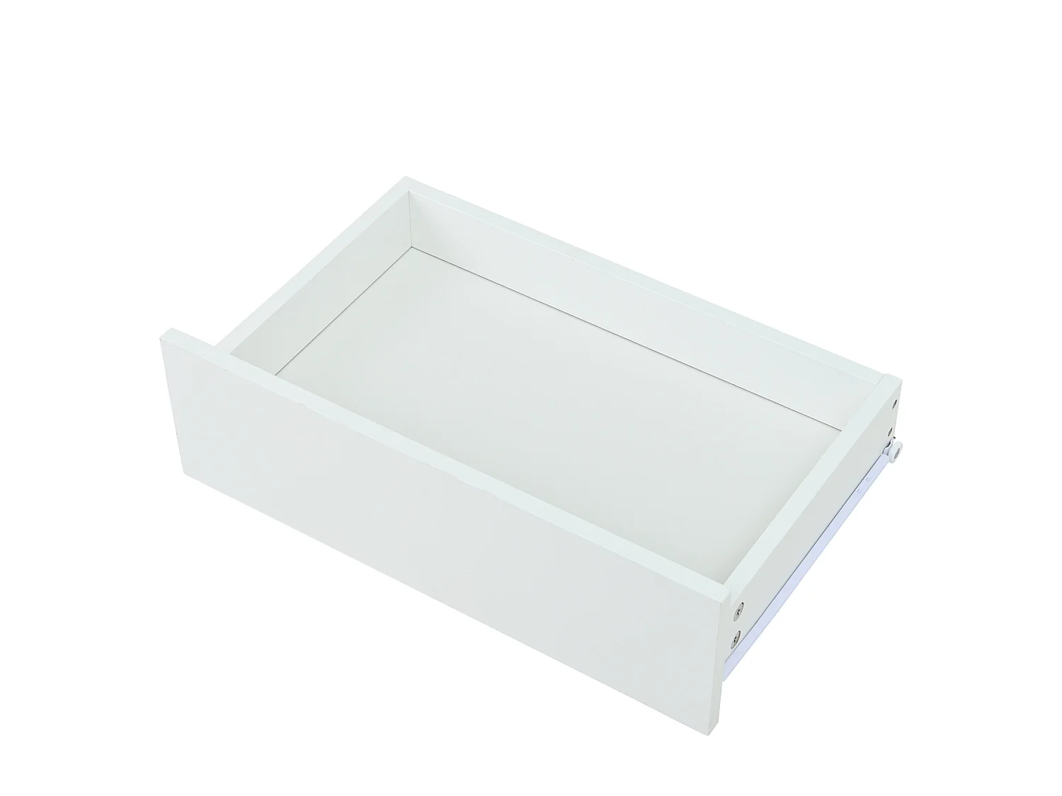 Vitrinekast 60x40x160 cm met ledverlichting. Twee verstelbare planken en twee lades. Gemaakt van MDF in zwart en wit. Voor in de woonkamer.