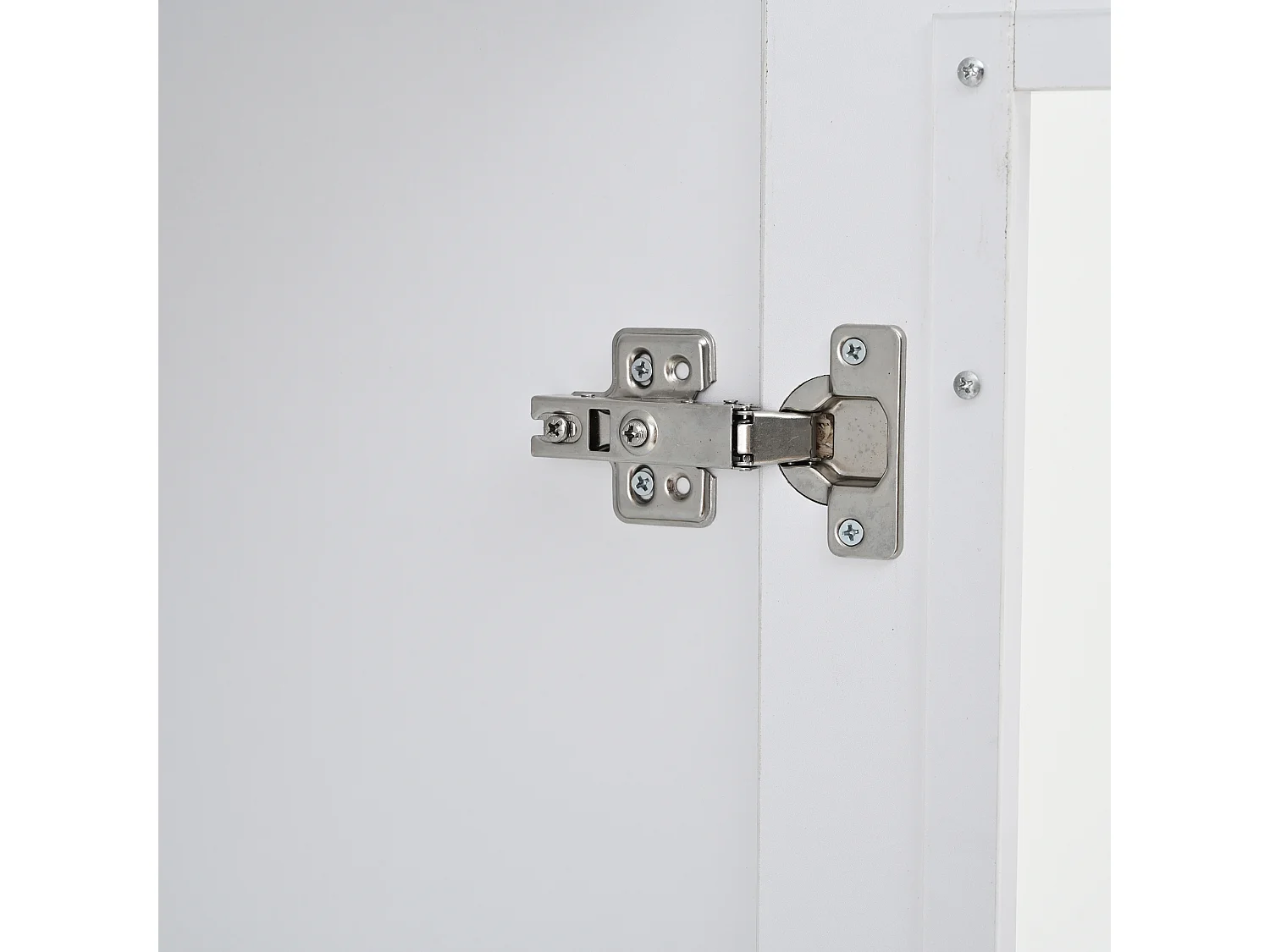 Vitrine 60x40x171 cm avec LED Deux tiroirs et trois espaces de rangement Panneaux de particules en blanc pour Salon et salle à manger