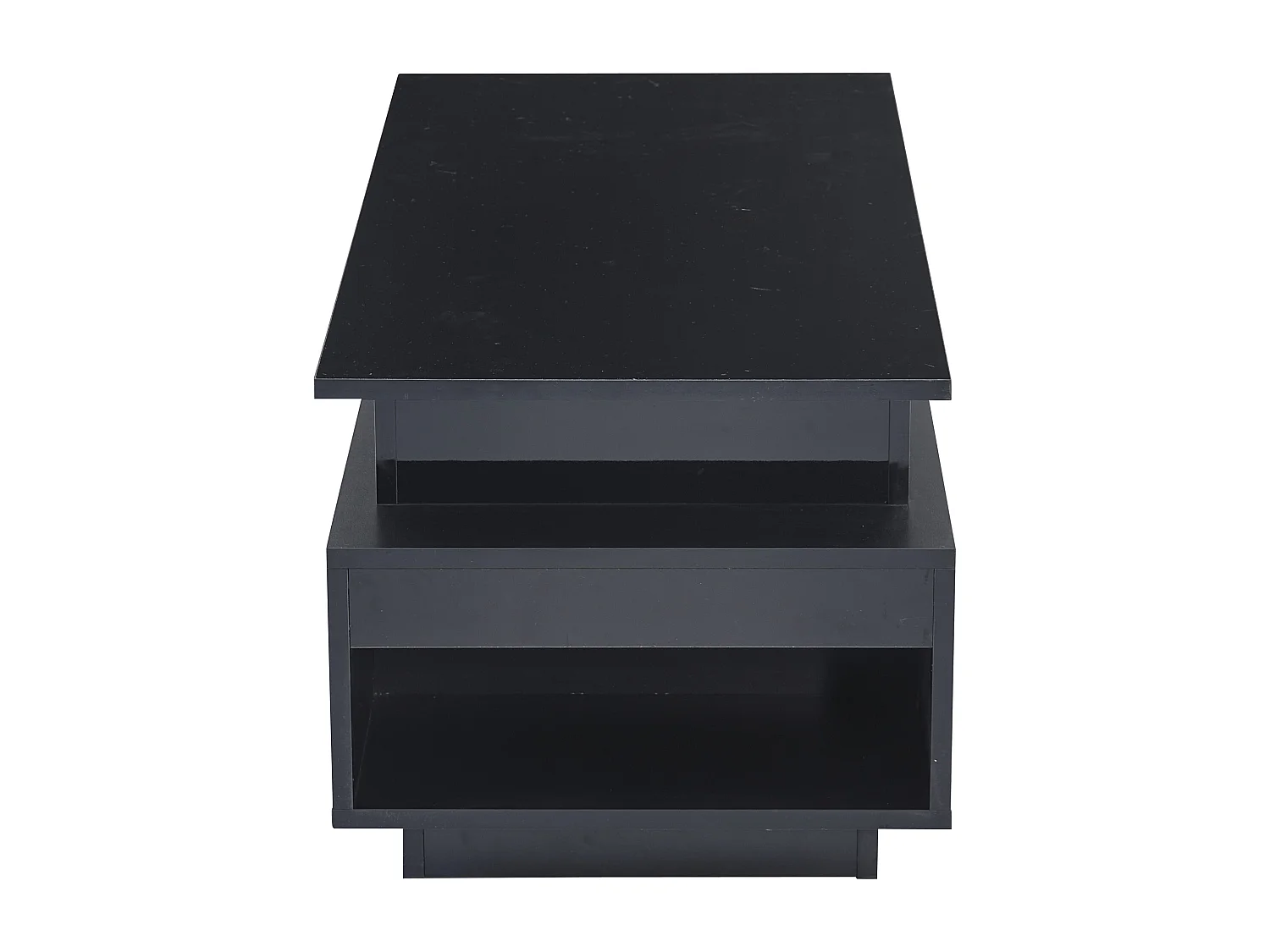 Salontafel 70x70x47 cm met marmerlook, gemaakt van wit MDF, voor woonkamer, slaapkamer en balkon