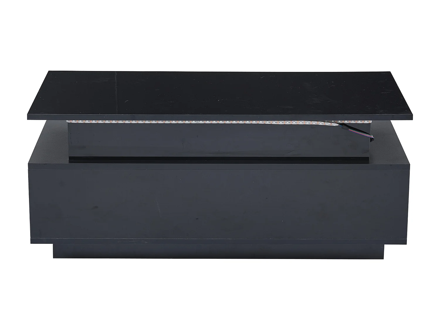 Salontafel 70x70x47 cm met marmerlook, gemaakt van wit MDF, voor woonkamer, slaapkamer en balkon