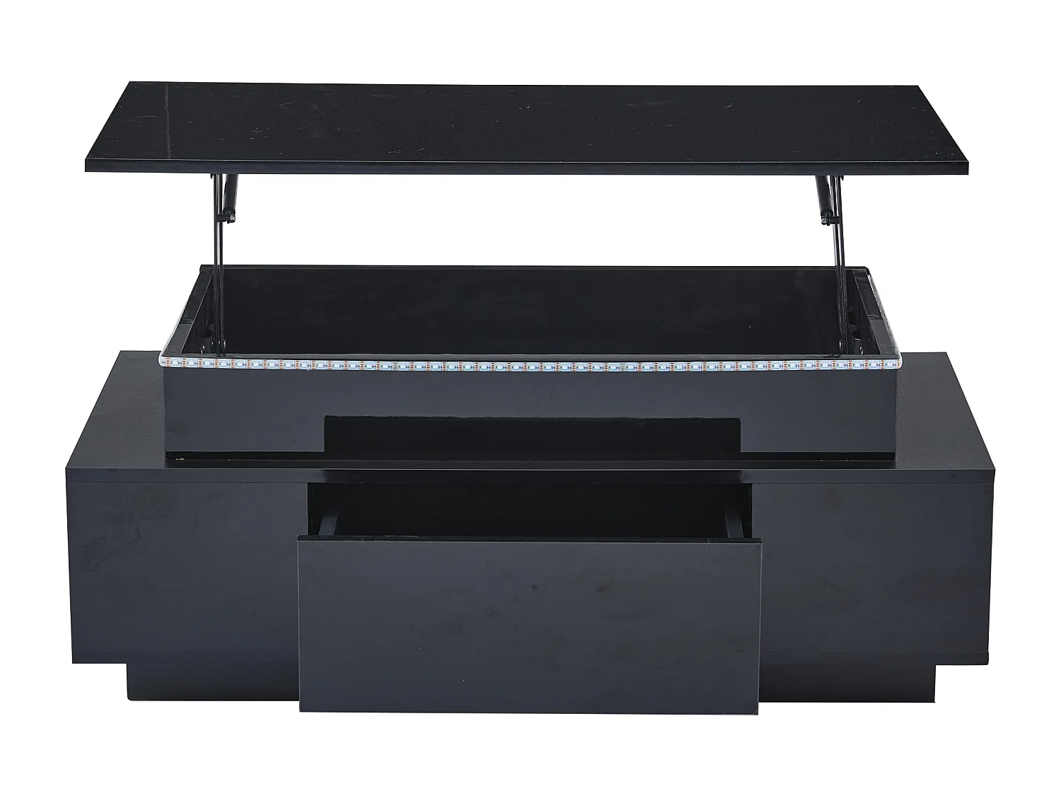 Salontafel 70x70x47 cm met marmerlook, gemaakt van wit MDF, voor woonkamer, slaapkamer en balkon