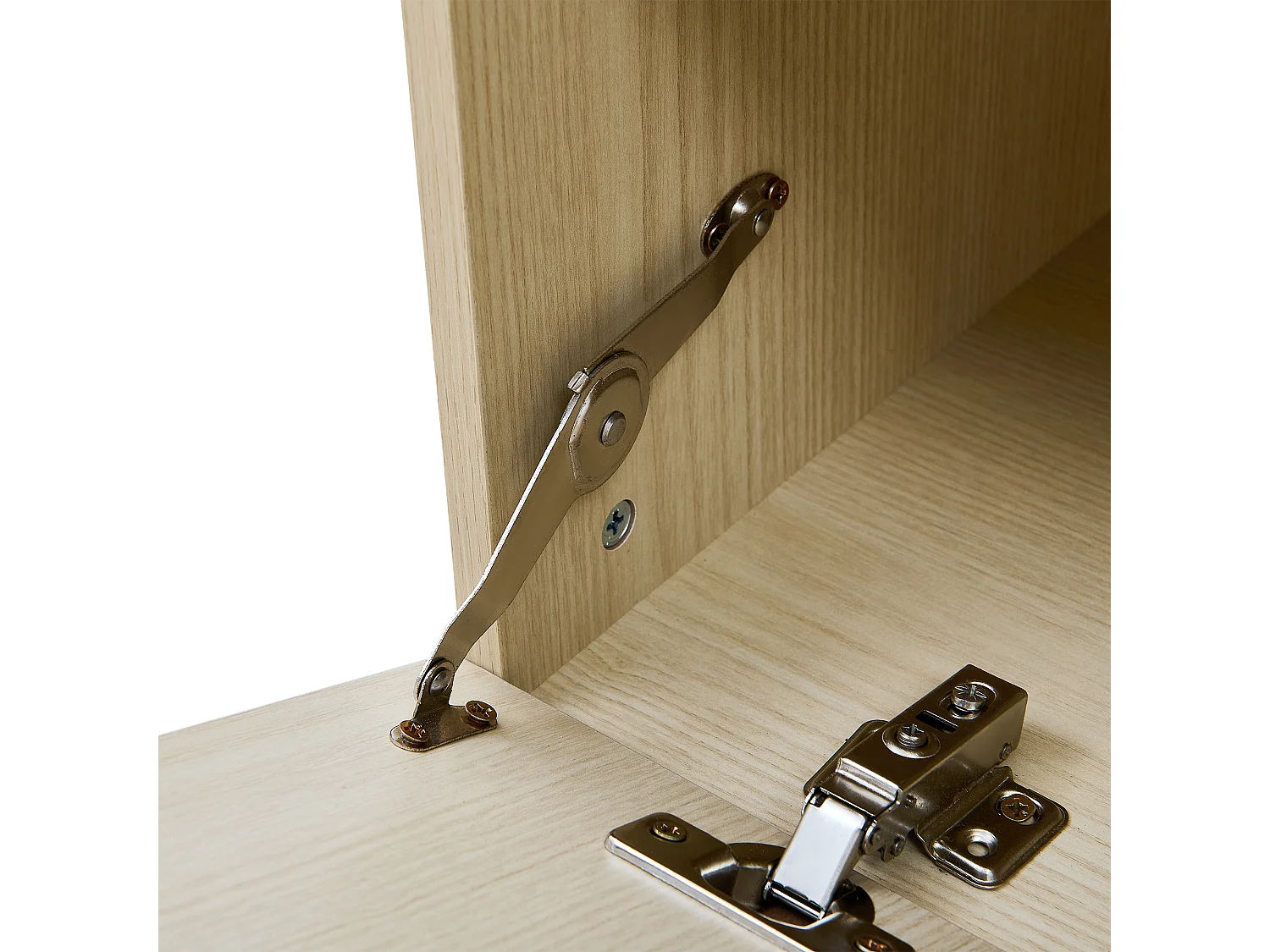 Kledingkast 61x35x179,5 cm met kast, schoenenplank en schoenenkruk. Gemaakt van MDF. Naturel. Geschikt voor woonkamer en hal.