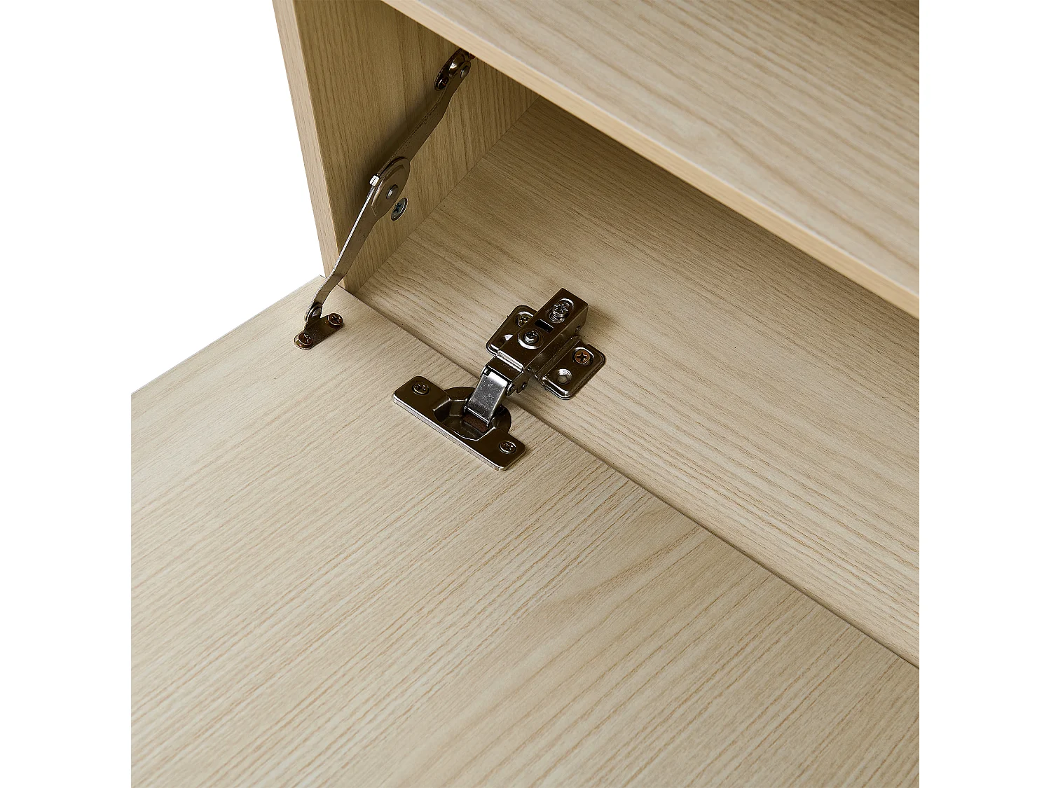 Vestiaire 61x35x179.5 cm avec armoire et étagère à chaussures et tabouret à chaussures Matériaux MDF Couleur naturelle pour salon et couloir