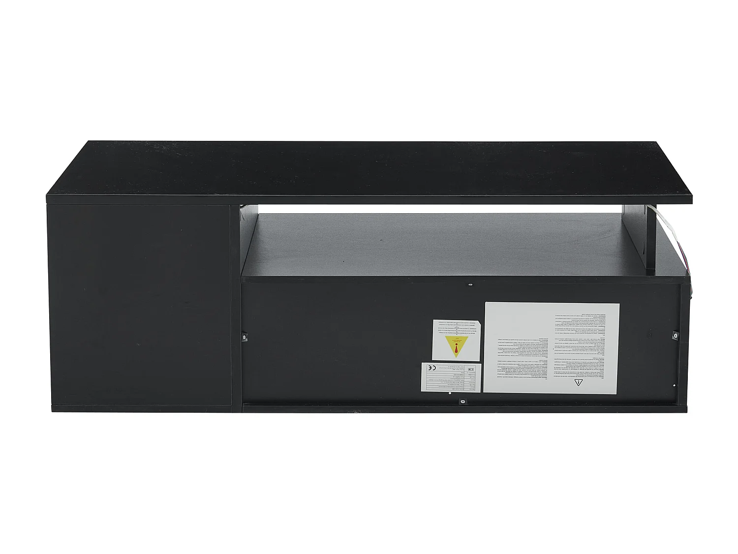 Table basse 100x50x35cm meuble de salon minimaliste, rangement optimisé, panneau de particules, pour salon, Noir