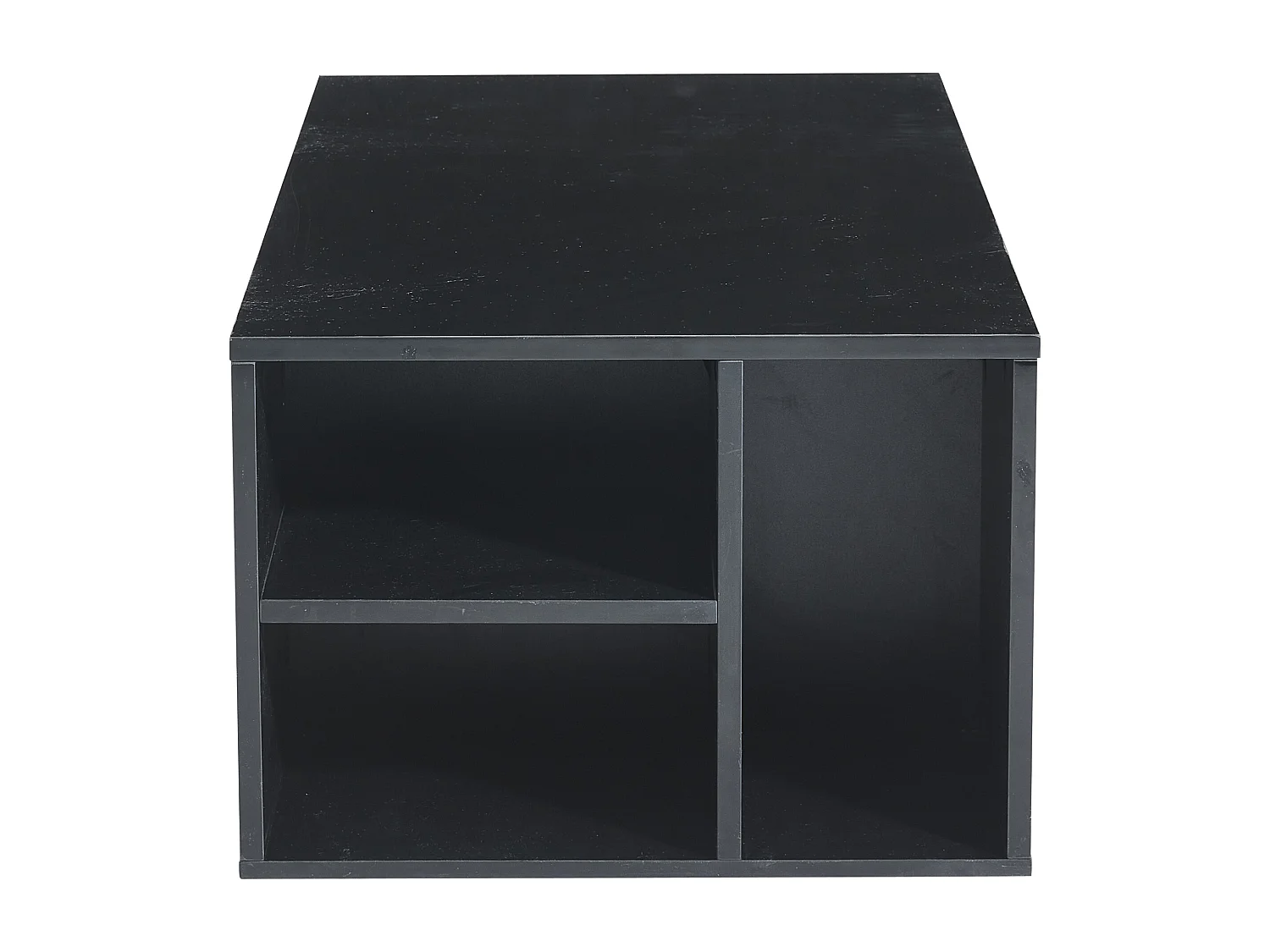 Table basse 100x50x35cm meuble de salon minimaliste, rangement optimisé, panneau de particules, pour salon, Noir