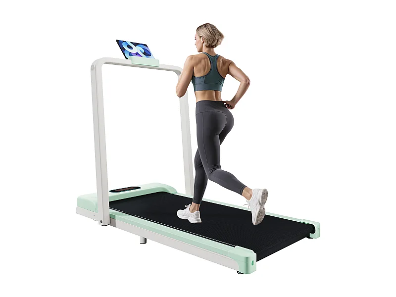 Tapis de Course 119.5x54x105 cm avec LED d'une télécommande et d'un haut-parleur Bluetooth vert pour salon et le bureau