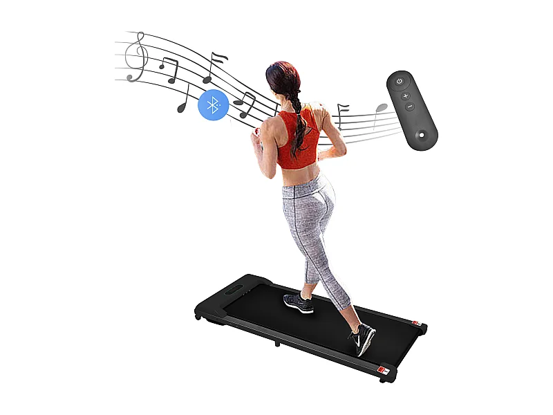 Tapis de Course 119.5x54x105 cm avec LED d'une télécommande et d'un haut-parleur Bluetooth noir pour salon et le bureau