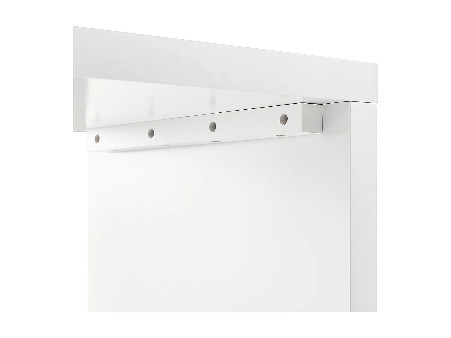 Coiffeuse (80/80.2)x40x76.5 cm avec six tiroirs et placards latéraux Matériau MDF en blanc pour Chambre
