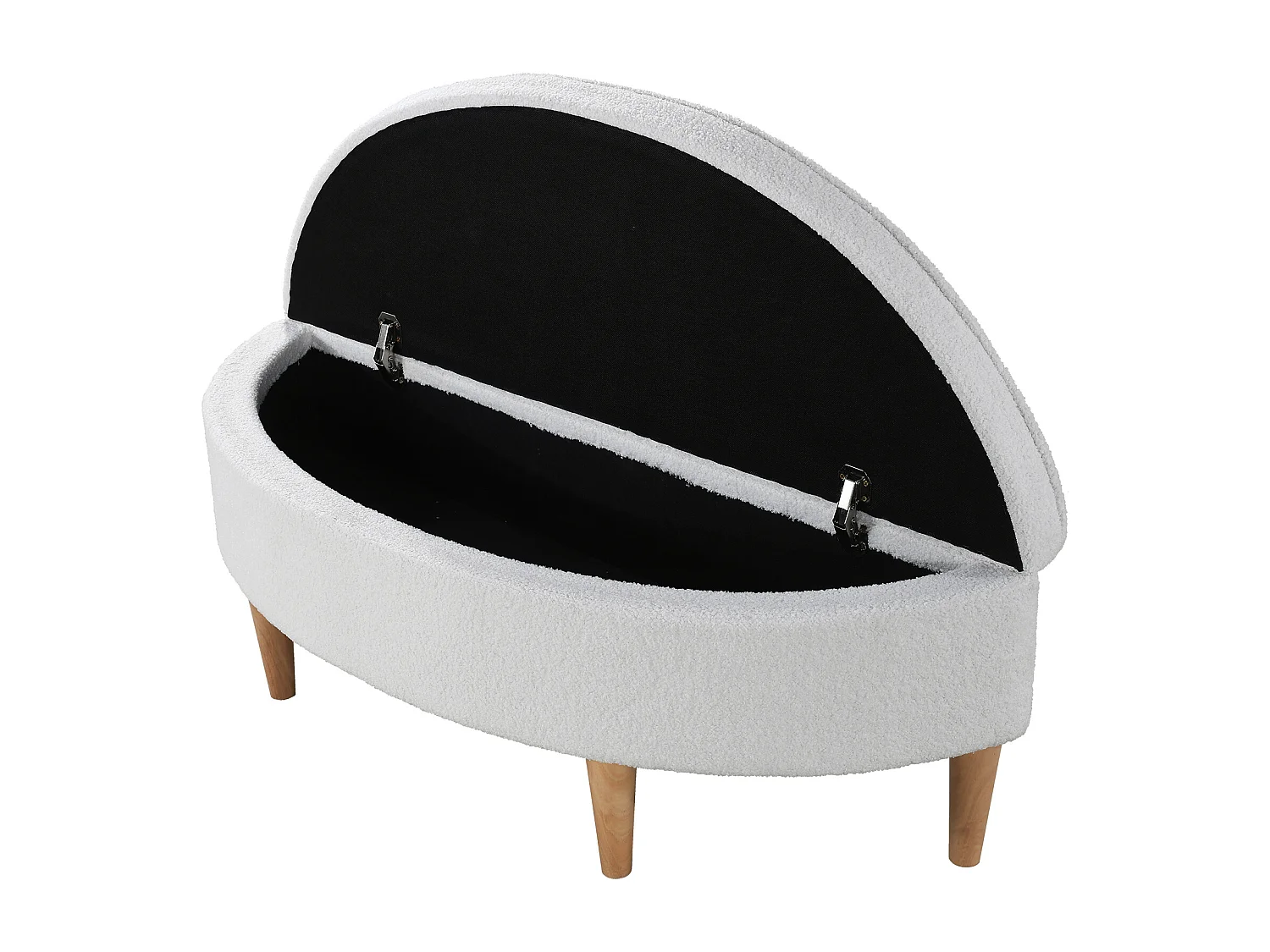 Bedbank 119x40x39 cm met opbergruimte. Gemaakt van wit MDF. Voor woon- en slaapkamer.