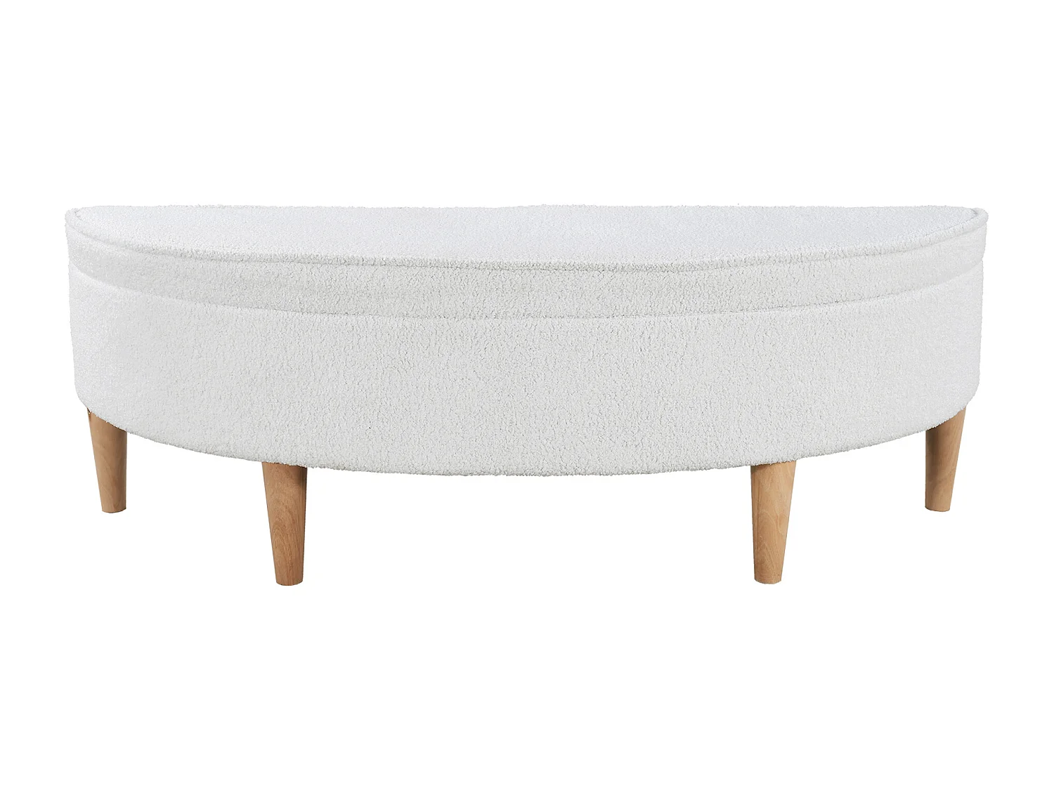 Bedbank 119x40x39 cm met opbergruimte. Gemaakt van wit MDF. Voor woon- en slaapkamer.