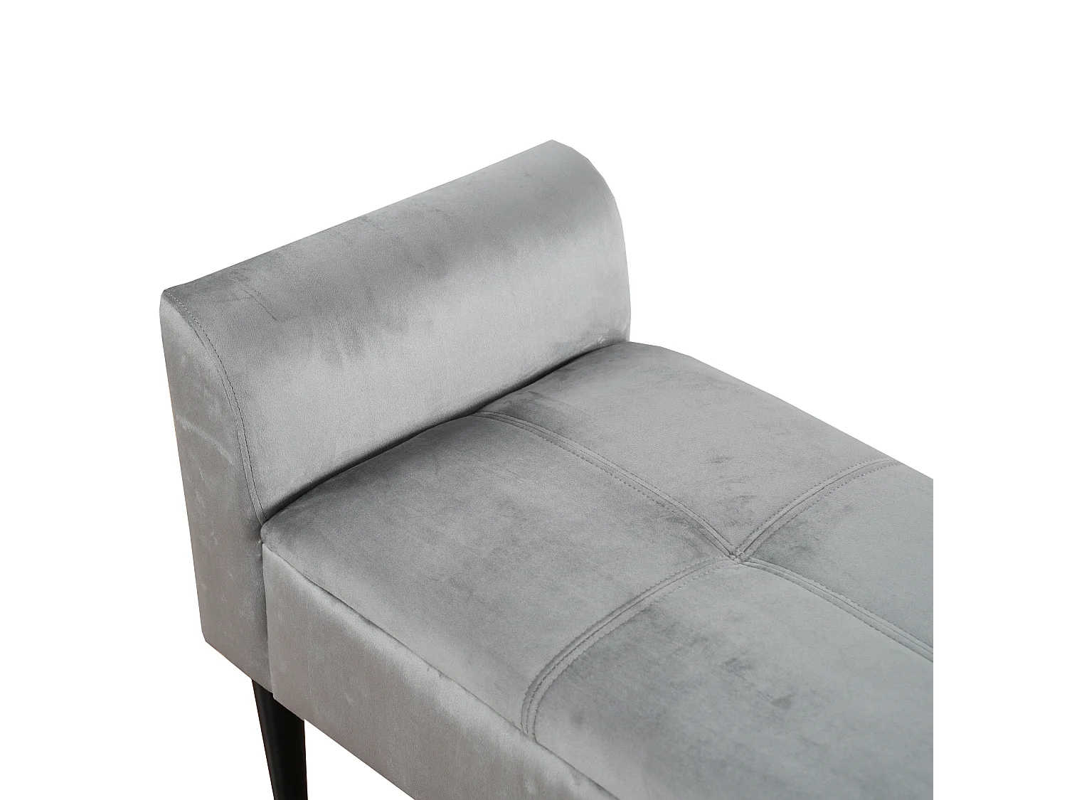 Banc de lit 116x44x56 cm avec accoudoirs latéraux Revêtement en velours en gris pour Chambre et salon