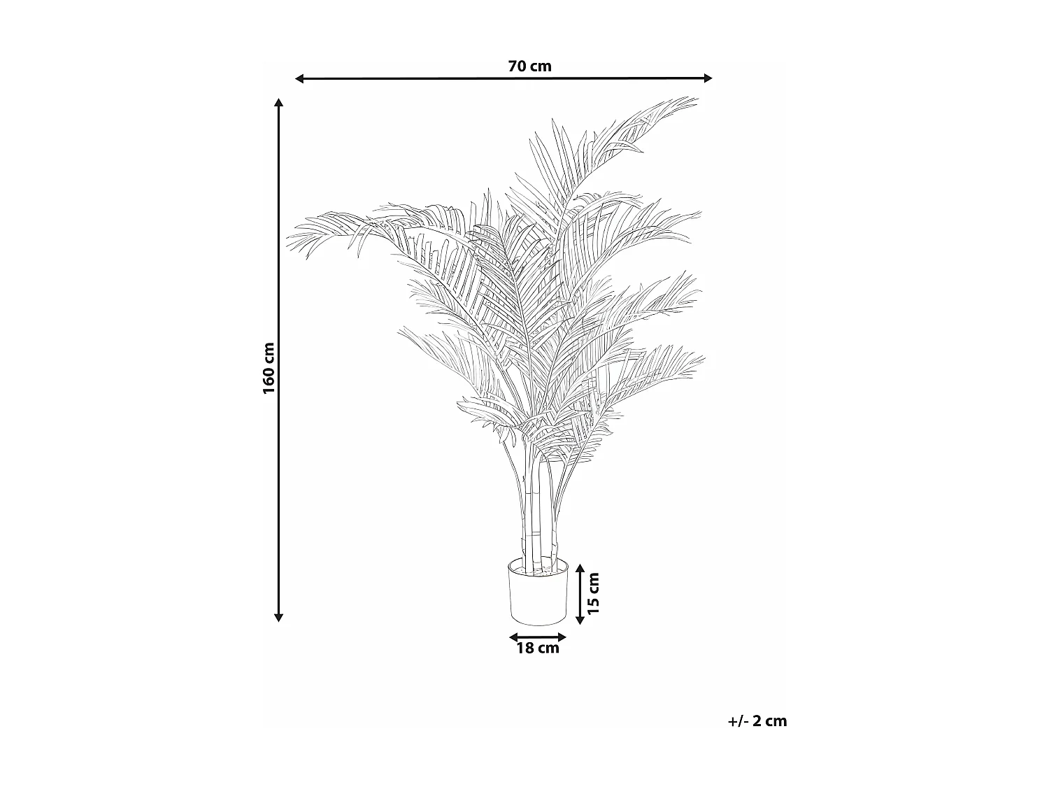 Plante artificielle ARECA PALM  160 cm Doré