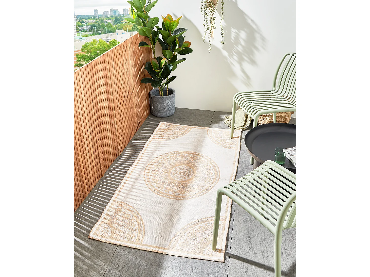 Tapis d\'extérieur HUBLI Beige 80 x 150 cm