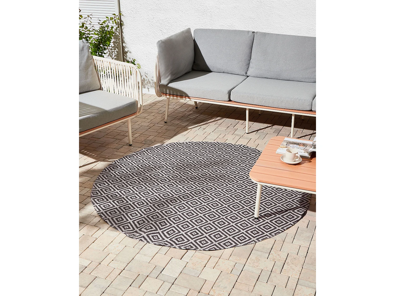 Tapis d\'extérieur THRISSUR Gris ø 160 cm