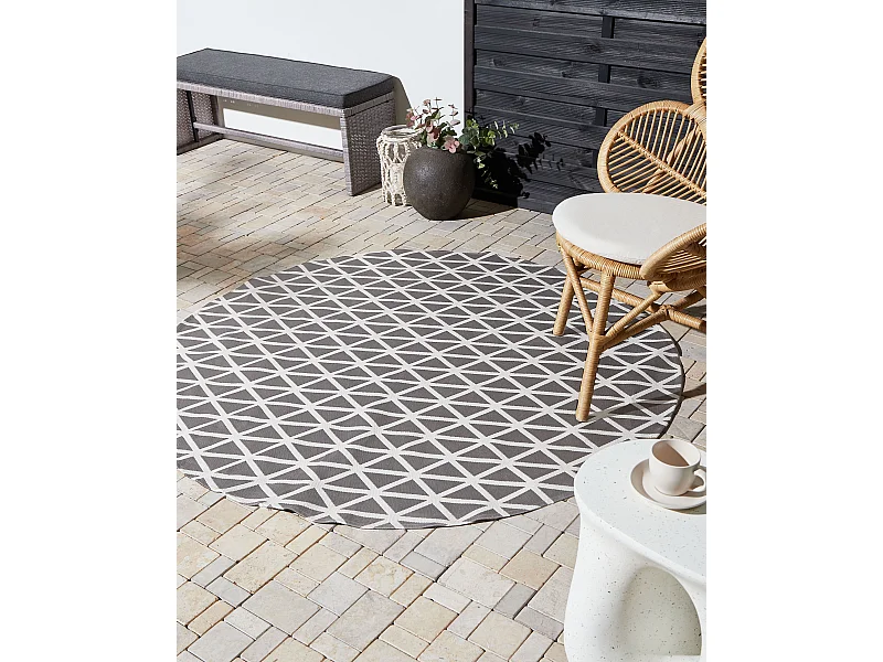 Alfombra de exterior PANAJI ø 160 cm Gris